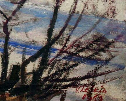 leškin viktor (1914 1998). talvine maastik. (1960)