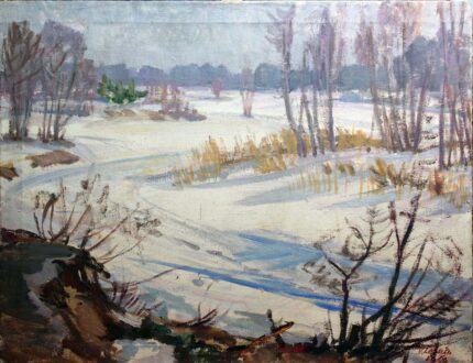 leškin viktor (1914 1998). talvine maastik. (1960)