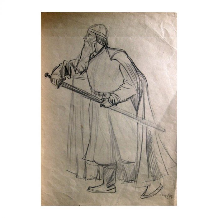 Lember-Bogatkina, Valli (1921 - 2016). Sketch for a mosaic "Oath mosa Lember-Bogatkina, Valli (1921 - 2016). Sketch for a mosaic "Oath mosa