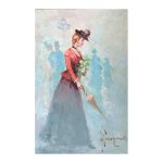 Pecoraro, Antonio (born 1938). Lady with Umbrella. (1970s - 80s)