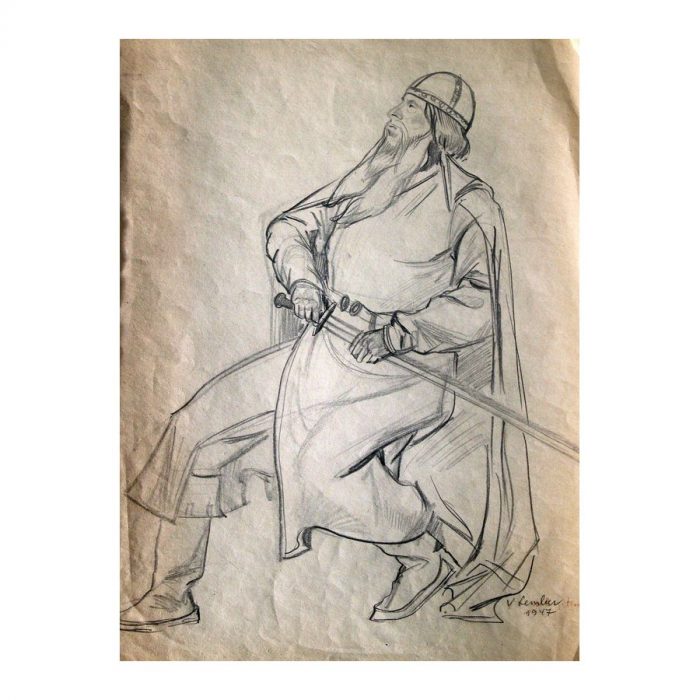 Lember-Bogatkina, Valli (1921 - 2016). Sketch for a mosaic "Oath mosa Lember-Bogatkina, Valli (1921 - 2016). Sketch for a mosaic "Oath mosa