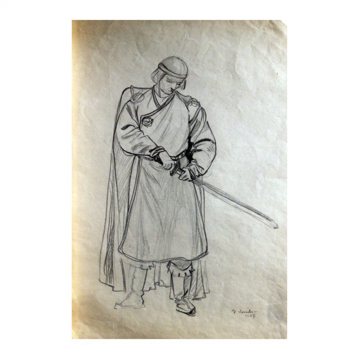 Lember-Bogatkina, Valli (1921 - 2016). Sketch for a mosaic "Oath mosa Lember-Bogatkina, Valli (1921 - 2016). Sketch for a mosaic "Oath mosa