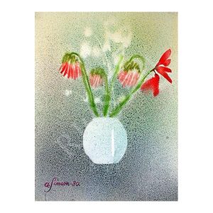 Simson, Arnold. (1899-1982). Red and White Flowers. (1980)