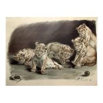 Casprzig, Hedwig (1886 - 1958) Young Lions. (1912).