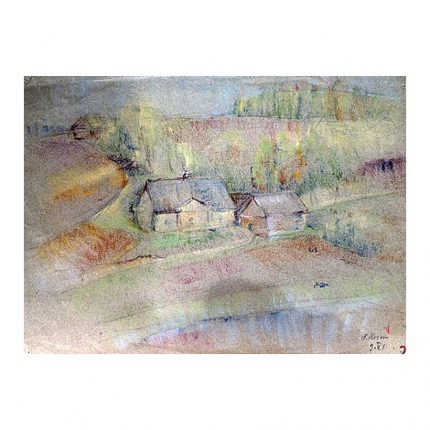 Põks, Monika (1921 – 1953). Landscape with the Khutor (1940 - 42)