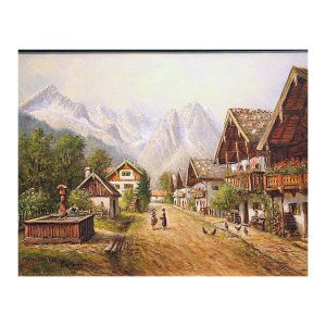 Winkler Karl (1827 - 1874). View of Garmisch-Partenkirchen in the Alps. (1870s)