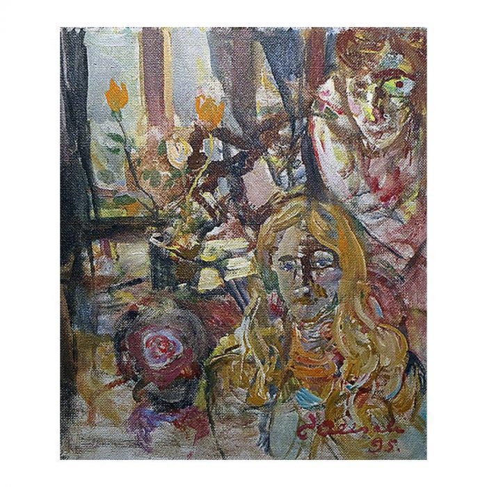 Allsalu, Efraim. (1929 - 2006). Two Women at a Window. (1995) Allsalu, Efraim. (1929 - 2006). Two Women at a Window. (1995)