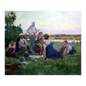 Bogatkin, Vladimir (1922 - 1971). Meeting on the River Bank. (1950s)