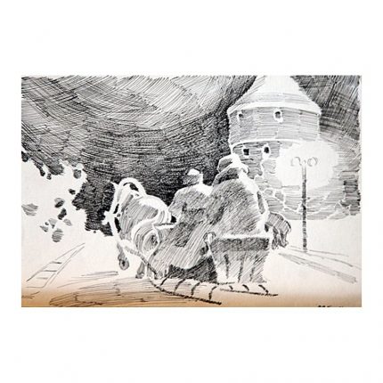 Vihvelin, Arnold (1892-1962). Sleigh Wagon in Tallinn. (1910s)