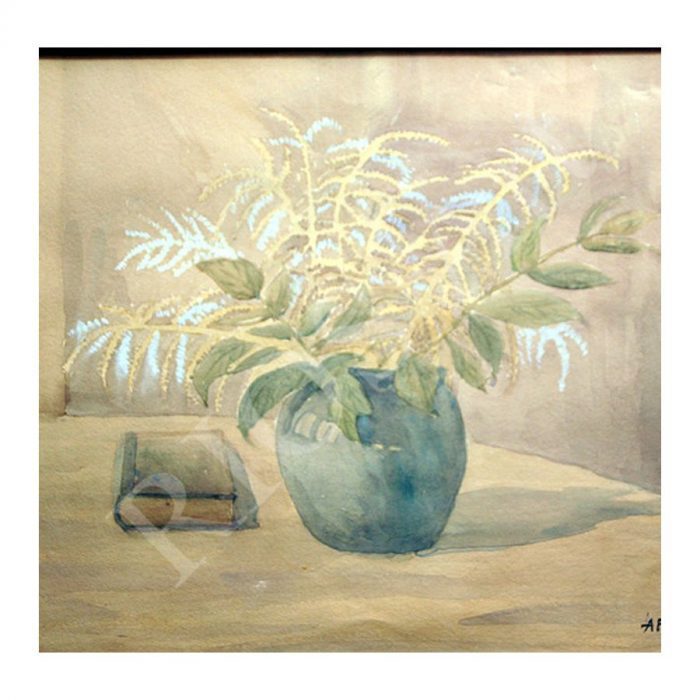 Pulst, August (1889 – 1977). Vase and book. (1945)