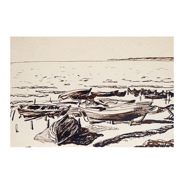 Loik, Valerian (1904 – 1986). Boats by the River. (1945) Loik, Valerian (1904 – 1986). Boats by the River. (1945)