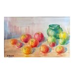 Pulst, August (1889 – 1977). Apples with Vase. (1973)