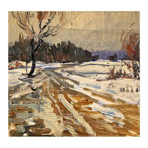 Kutsar, Eduard (1902 – 1970). Winter Landscape with a Road. (1950s)