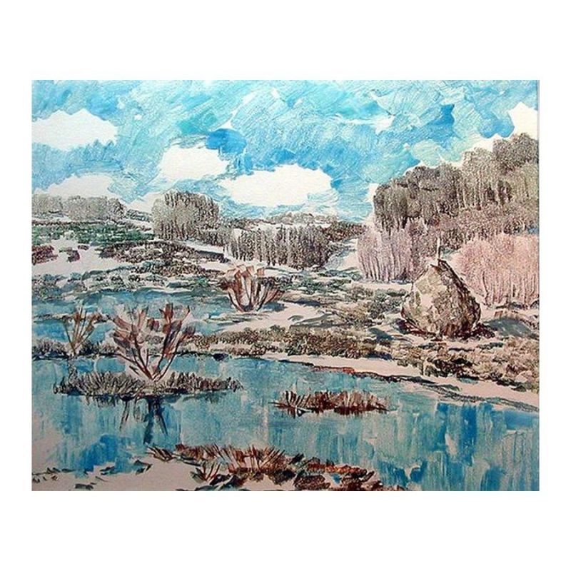 Vahtra, Jaan (1882 – 1947). Spring Landscape with River. (1945 -46)