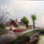 Wagner, Theodor (1800 – 1880). Külatee kevadel. (1860 – 70. aastad)