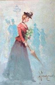 Antonio Pecorar - Lady with Umbrella