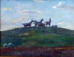 Lange, Fredrik (1870 - 1941). Horses on the Hill. (1926)