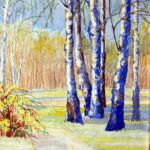 Kivit, Richard (1888 – 1981). Birchwood in the Spring. (1920s).