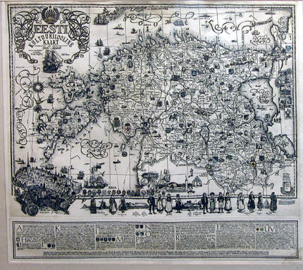 Olev Soans (1925 - 1995). Eesti kultuurilooline kaart. (1970 - 75)