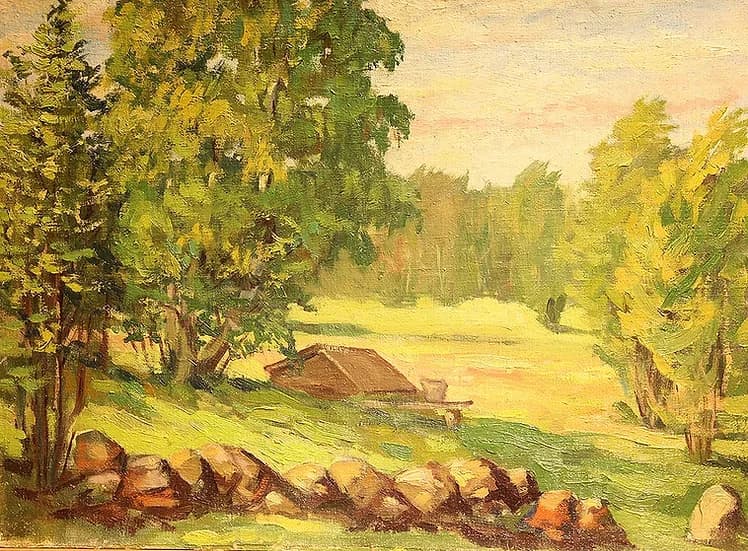 Voldemar Peil - In a Court Yard of Farm
