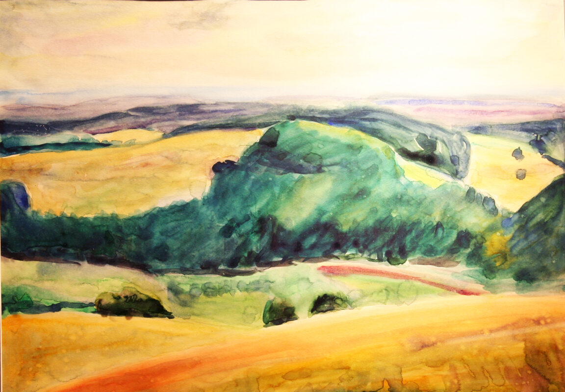 maaser, eduard (1916 – 1990). landscape of southern estonia. (1950s)