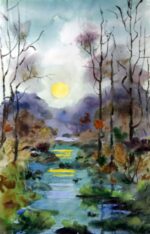 lehis, enno (1912 2011). moonlight night. (1990s)