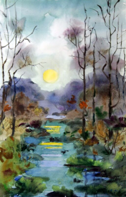 lehis, enno (1912 2011). moonlight night. (1990s)