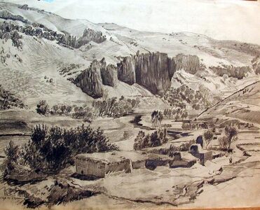 kaljo, richard (1914 1978). the ravine of the river near bzhni. armenia (1946)