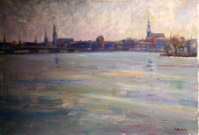 leškin, viktor (1914 1998). kind to riga from the sea. (1983)