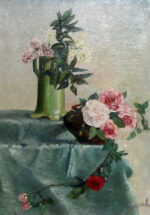 koppel, fredrick (1909 – 1941). flowers in a green jug. (1930s)