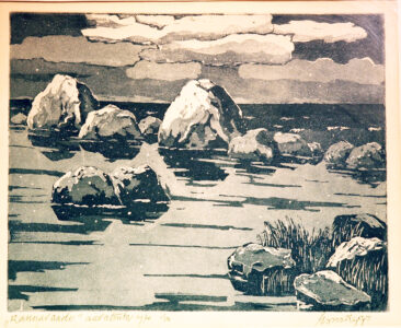 lepp, esko (1906 1977). coastal landscape. (1970)