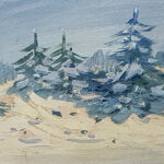 Lembit Saarts - Öl auf Papier (13,8 x 20 cm)