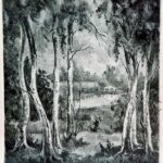 Тиидо, Эрнст: Пейзаж с березами (1943)