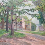 Vare, Raivo (1910-1982). Summer Landscape with an Apartment Building. (1978)