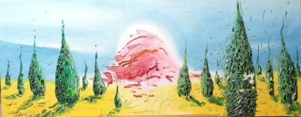 avo paistik (1936 2013). maastik põleva päikesega ja kadakatega. (2003)