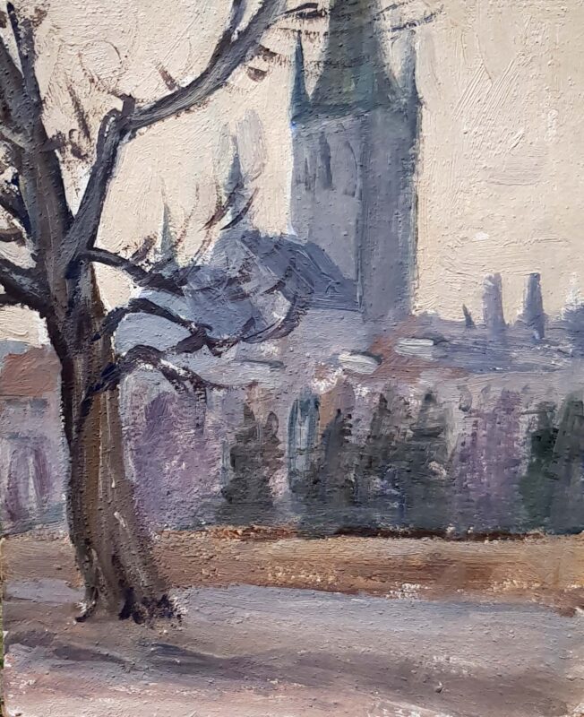 jaan tuuling (1930 – 1998). oleviste kiriku vaade. (1959, aprill)