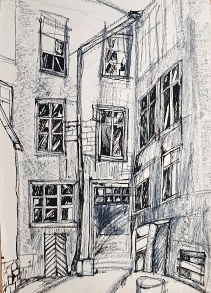 galina leškina (1925 – 2000). Õu vanalinnas. (1960. aastad)